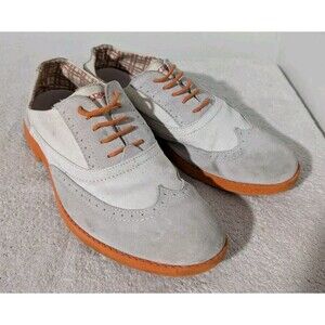Hey Dude Shoes Vinci Wingtip  Oxford Men's Size 12 Neon White Orange